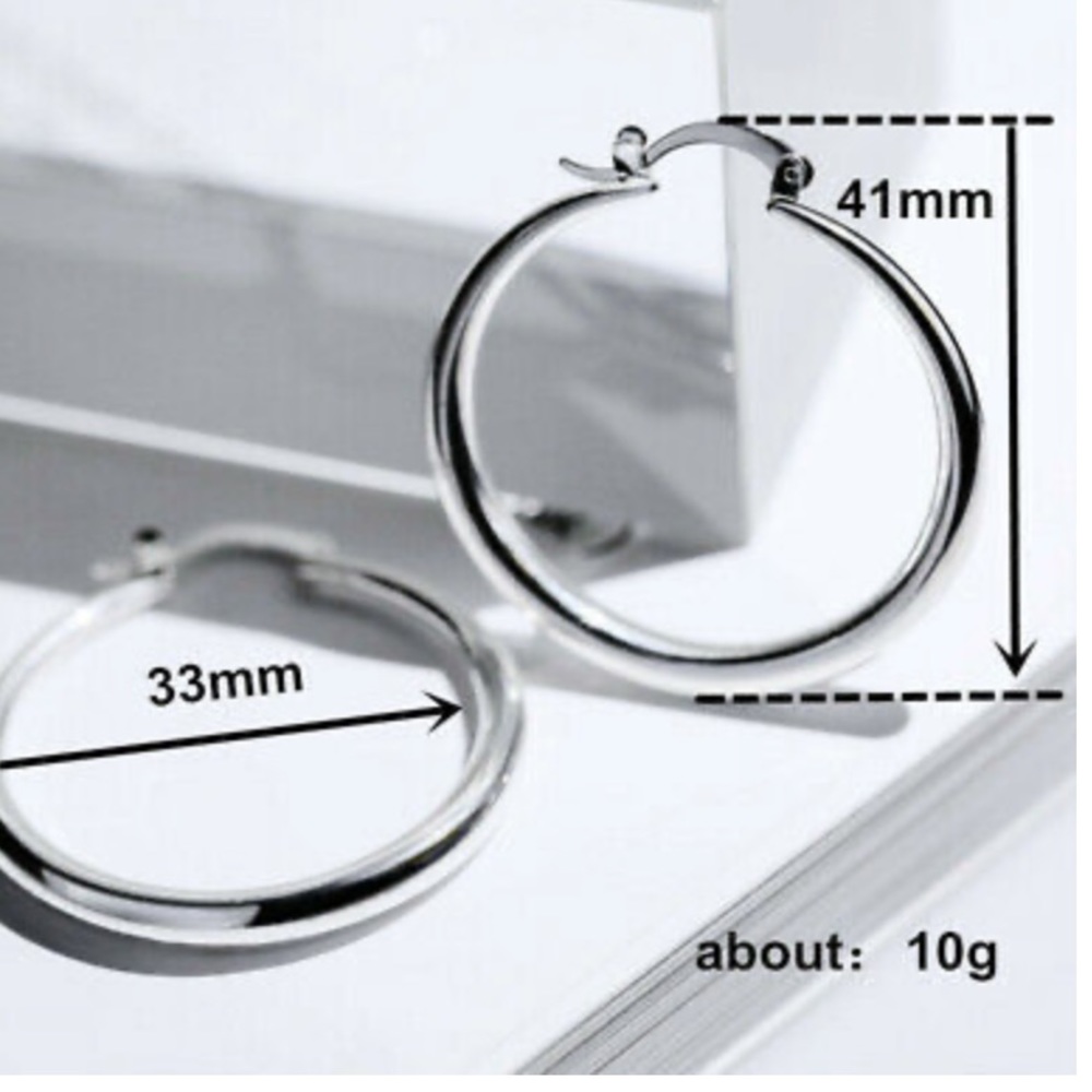 New 925 Silver Hoop Earring Jewelry A Pair/set - Picture 2 of 2